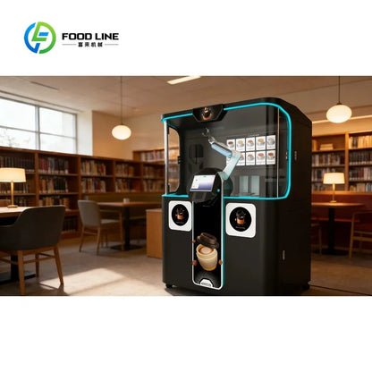 Custom AI Robotic Barista Coffee Machine, Smart AI Coffee Robot, Commercial Self Service Espresso Maker for Mall Hotel Cafe