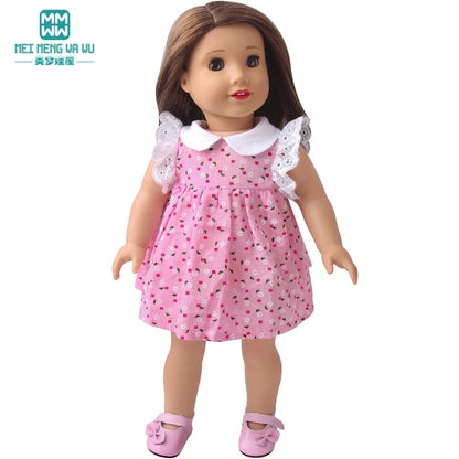 Fits 17-18inch American Doll and New Born Doll Clothes Fashion Dresses, Hooded Jumpsuit, Cardigan Strap Skirts Toys Gifts
