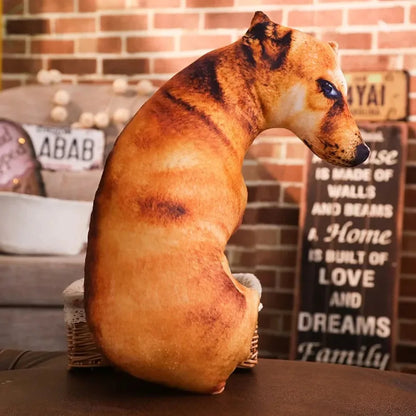 @@@NEW Hot 3D Cute Bend Dog Pillow 20CM Throw Lifelike Animal Funny Head Cosplay Favorite Toy Cushion Christmas Gift
