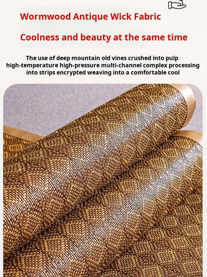 Ice Silk Cooling Mat Natural Mountain Foldable Double Bed Mattress Mugwort Cooling Pad Summer Sleep Cooling Bedding for Couple