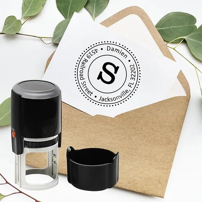 Custom Self-Inking Stamp 25/30/40/50mm Round Logo Design P Personalized Press-type Inking Stamp for Wedding Invitation Envelope