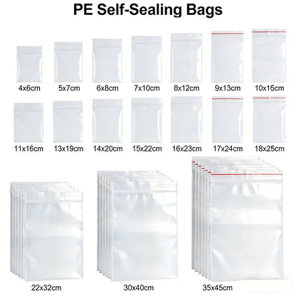 Heavy Duty PE Zipper Bags Waterproof Clear Plastic Seal Bags for Packaging Organizing And Storage