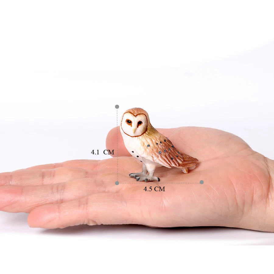 Hand Painted Simulation Bird Model Figures Toucan Peacock Owl Flamingo, Early Cognition Toy Cake Decoration For Children
