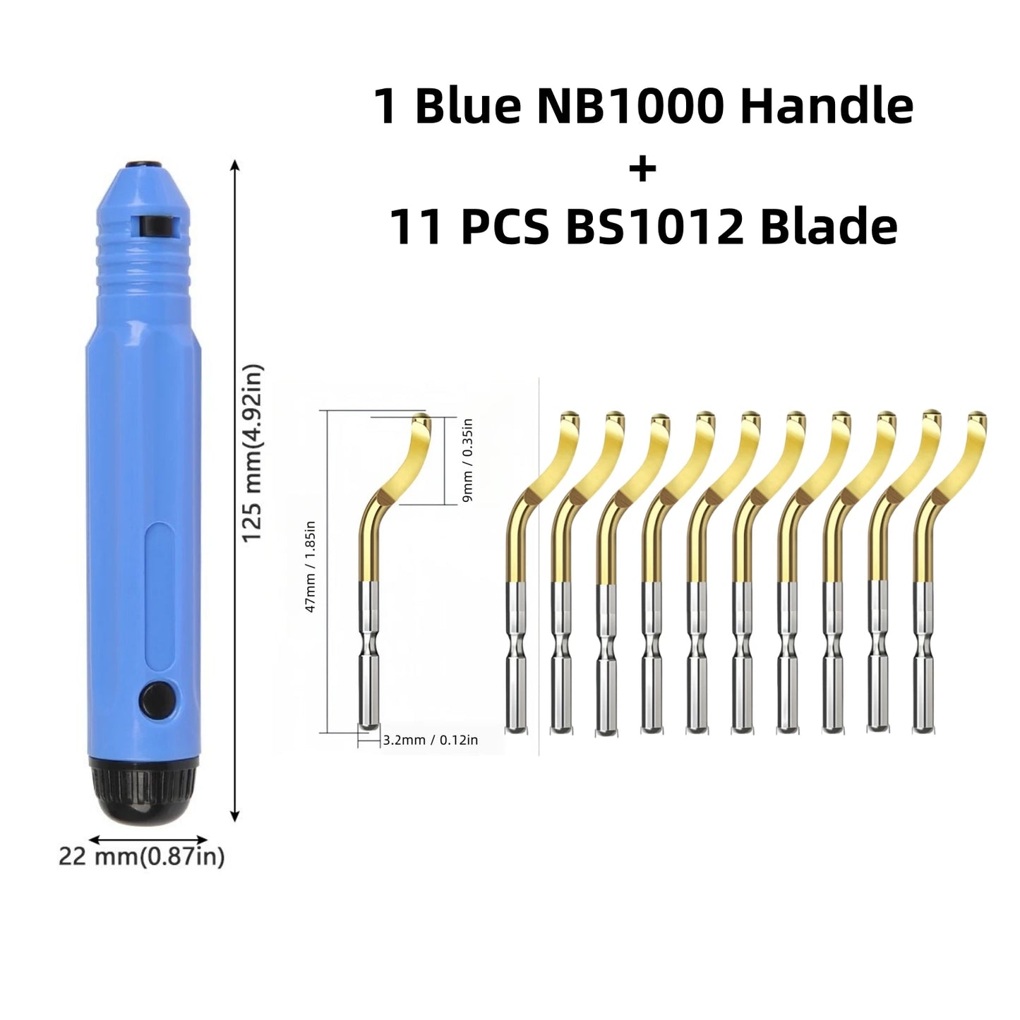 Metal Deburring Tool Kit Burr Remover Hand Tool Anti-Slip Handle with 10pcs Sharp Deburring Blades for Copper Wood Plastic