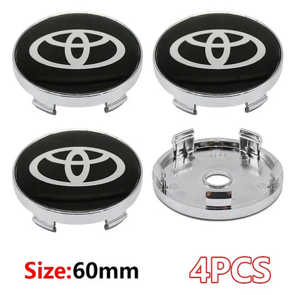 4Pcs 60mm For Car emblem Wheel hub Center Cap Badge covers sticker Decals Styling For Toyota Corolla RAV4 LEVIN Yaris C-HR Camry