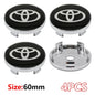 4Pcs 60mm For Car emblem Wheel hub Center Cap Badge covers sticker Decals Styling For Toyota Corolla RAV4 LEVIN Yaris C-HR Camry