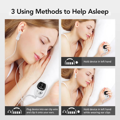 Handheld CES Sleep Aid Device for Insomnia Palm Pulse Massager Stress Relief Device Ear Clip Anxiety Pulse Pressure Relief