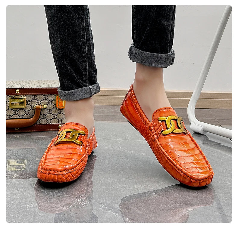 Man Shoes Leather Casual Shoes for Man Luxury Hand Sewn Fashion Flats Summer Breathable Outdoor Male Slip on Loafers Designer