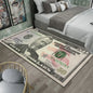 VIKAMA Creative Dollar Printed Carpet Anti-Slip Bedroom Side Rug Easy to Clean Game Room Dormitory Floor Mat Home Decoration