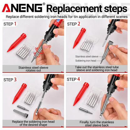 ANENG 60W Professional Electric Soldering Iron Adjustable Temperature SL106 EU/220V US/110V Welding Repair + M113 Multimeter Too