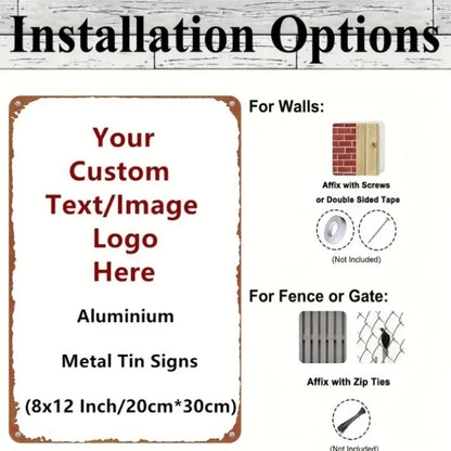 Custom Rectangular Iron Wall Painting Custom Pattern Print, Vintage Personalized Metal Tin Sign, Durable Waterproof Retro Art