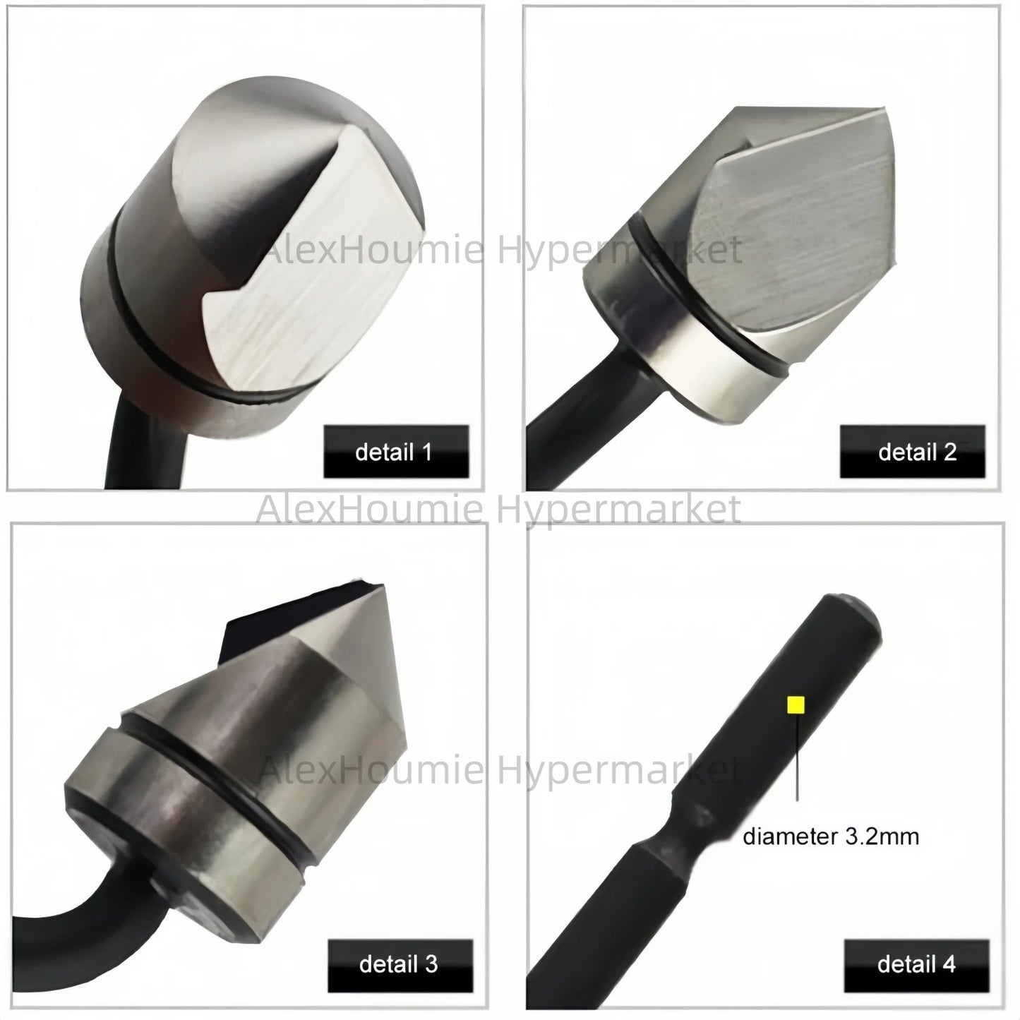 NB1000 BC1651 Countersink Inner Hole Chamfer Repair Reamer Tool Burr Remover Hand Reamer for Metal Aluminum Copper Wood Plastic
