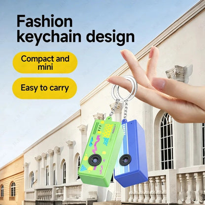 1Pc Portable Mini Thumb Camera Keychain Camcorder 1080p Video Recorder with Memory Card Support and Built-in Flash for Events