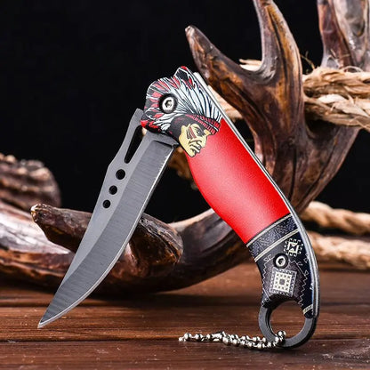 Pocket Portable Mini Folding Knife Stainless Steel Self-defense EDC Multi-purpose Camping Camp tools Halloween style