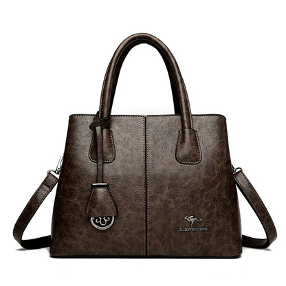 Genuine Brand Women's Soft Leather Handbags Ladies Large Tote Bag Female Square Shoulder Bags Sac Fashion Crossbody Bags Purse