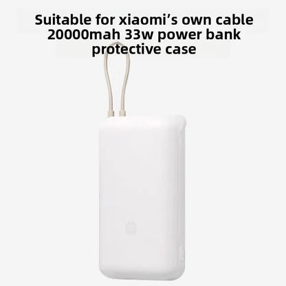 Silicone Protective Case for Xiaomi Power Bank 20000 33W Dustproof Dirt-proof Cover for Power Bank PB2033M with Cable Organizer