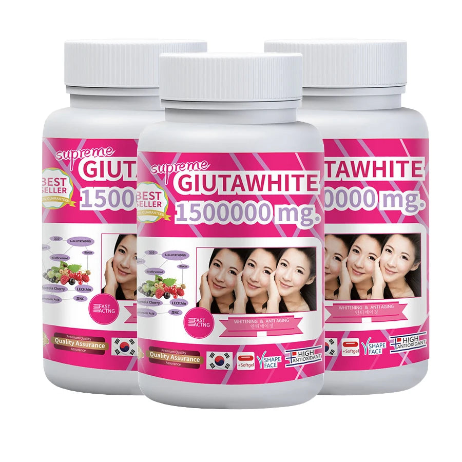 Gluta White 1500000mg Skin Whitening & Antioxidant Detox Supplement for Women & Men, Aging Defense, Blood Balance, Immune Health