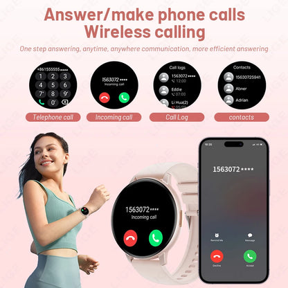 LIGE Fitness Tracker Smartwatch 2025 Heart Rate Monitor Voice Assistant Bluetooth Call IP67 Waterproof New Sports Smart Watches