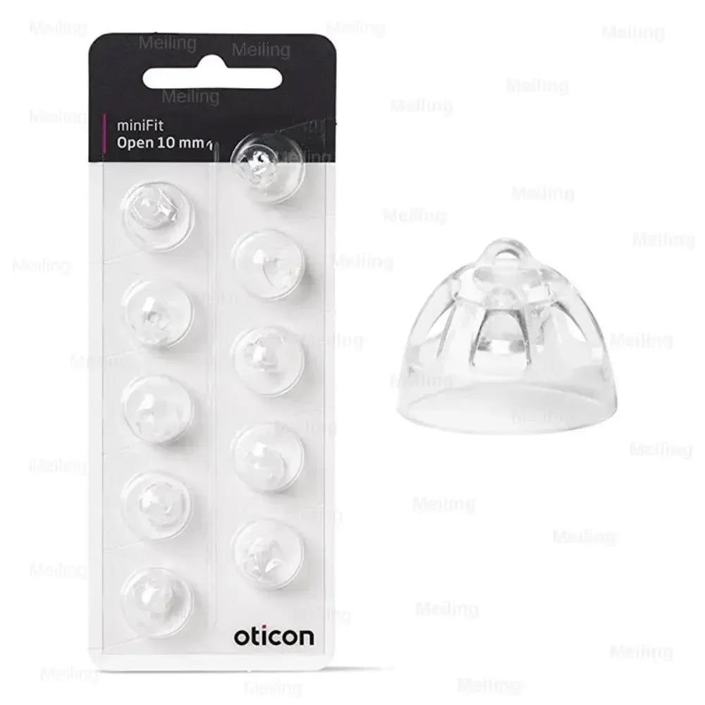 Oticon Minifit Open Domes for Hearing Aids - Replacement Tips in 6mm 8mm 10mm Sizes Compatible with Oticon Models