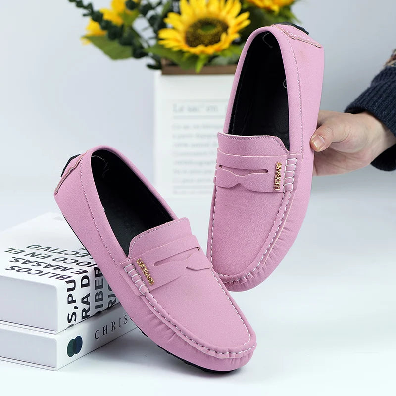 Men's Sleek Metal-Buckle Driving Loafers, Men's Daily Casual Slip-On Footwear, Men's Reinforced Abrasion-Resistant Footwear