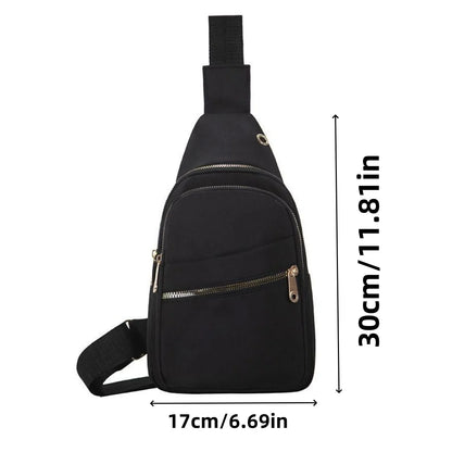 Women's Crossbody Bag New Korean Simple Women's Chest Bag Large Capacity Women's Outdoor Casual Embroidery Quilt Single Shoulder