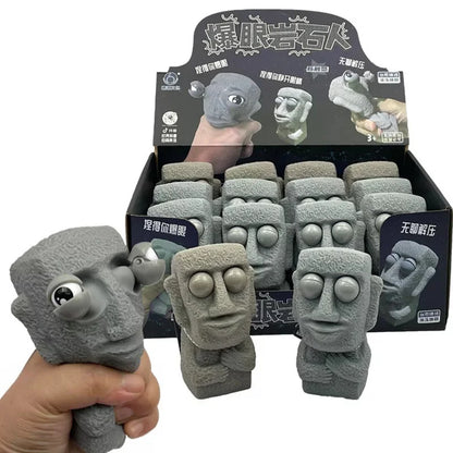 Stone Man Releases Stress Toy Eye Popping Slow Rebound Soft Squeeze Sensory Fidget Toy for Kids Funny Stuff Adult Teen Gifts