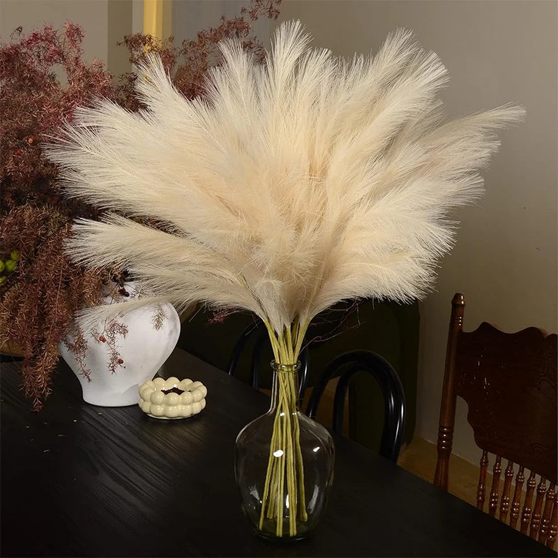 90/120CM 1Pcs Fluffy Pampas Grass Bouquet for Wedding Home Party Vase Decoration Boho Fake Plant Reed Flowers Arrangement