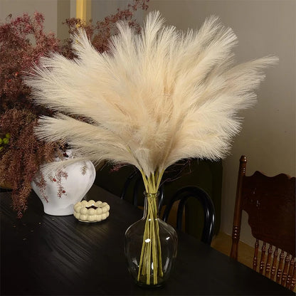 90/120CM 1Pcs Fluffy Pampas Grass Bouquet for Wedding Home Party Vase Decoration Boho Fake Plant Reed Flowers Arrangement