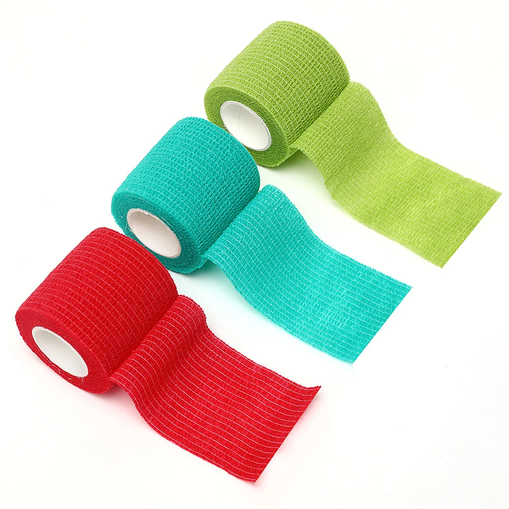 12pcs of 4.8-meter elastic sports self-adhesive bandages, protecting fingers, ankles, palms, and shoulders, knee protection