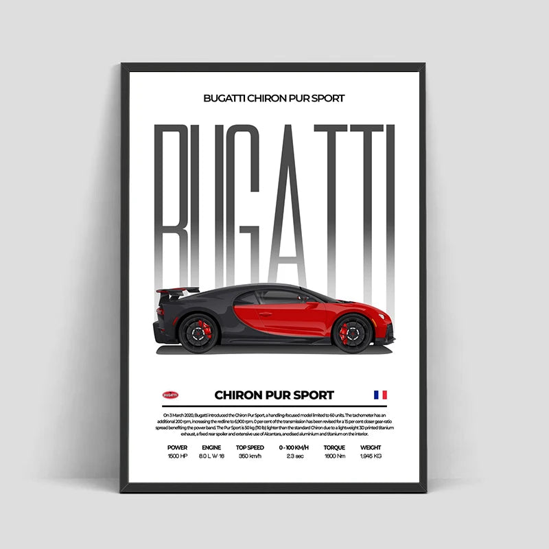 Classic Red Performance Sports Car Wall Art M3 F40 812 FS90 Luxury Car HD Canvas Print Poster Home Living Room Bedroom No Frame