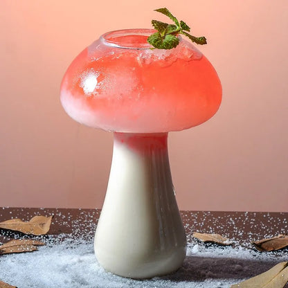 Mushroom Cocktail Glass Cup with Straw For  drinks Beer Creative Clear Wine Glasses Coffee Cups Drinkware Bar Tool