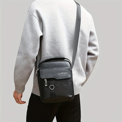 Sleek Multi-color Faux Leather Crossbody Bag Adjustable-strap Lightweight for Daily Commute Casual Stylish Functional Men’s Bag