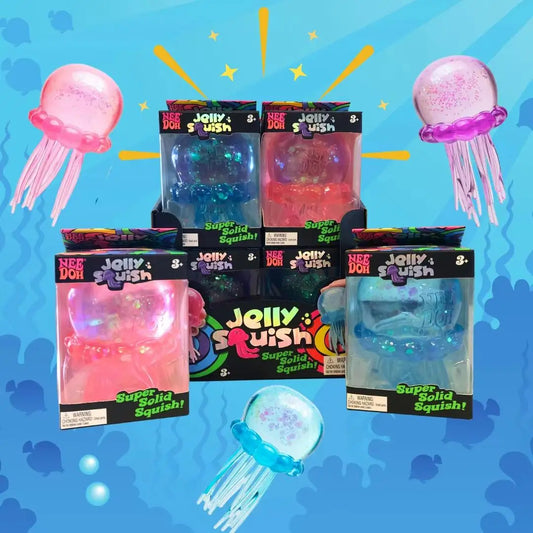 Colorful Jellyfish Maltose Squishy Toy, Anti-Stress Squeeze Fidget Toy for Office