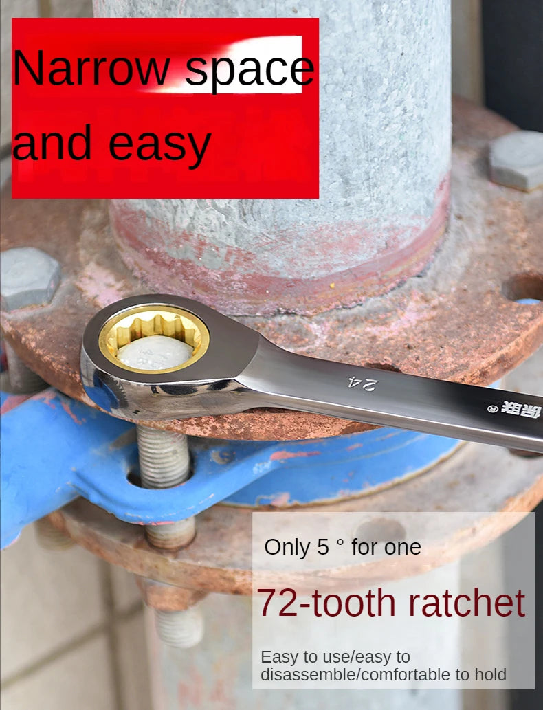 Universal Adjustable Torx Wrench 8-22mm Ratchet Spanner for Bicycle Motorcycle Car Repair Mechanical Tool