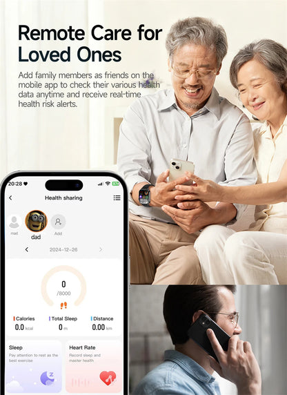 New Men Accurate Health Diagnosis ECG Smart Watch Blood Pressure Blood Oxygen Blood Fat Uric Acid Temp Bluetooth call Smartwatch