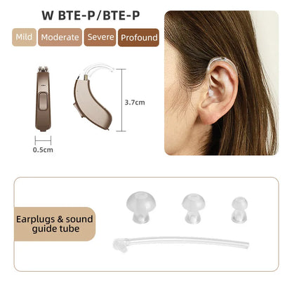 Acosound 64-channel Bluetooth hearing aid, audiogram programmable, high power, for moderate to severe hearing loss and deafness