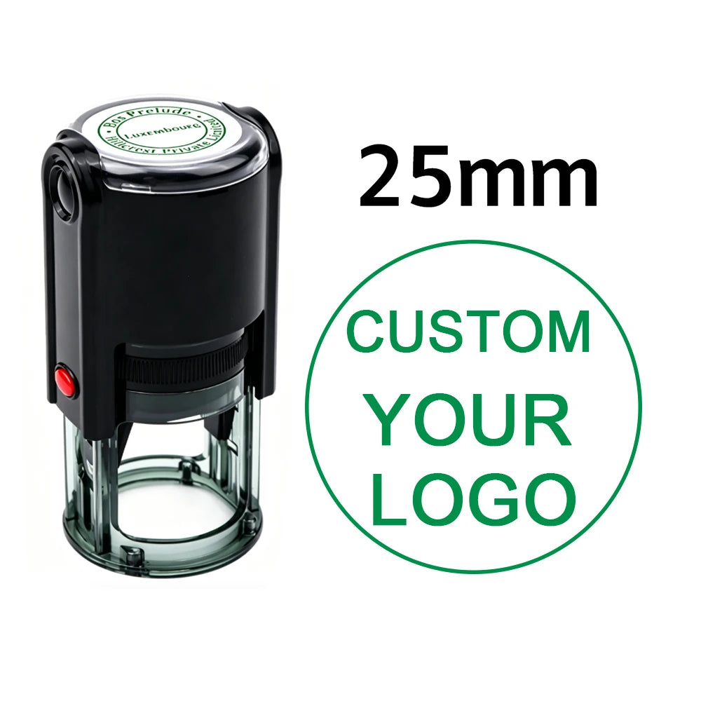 Custom Logo Round Stamp Personalized Image Self Inking Stamper Customized Business Logo Text Stamps-4 Sizes-5 Ink Color Options