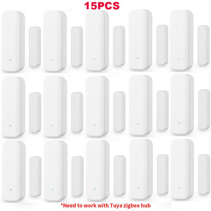1PCS 2PCS 3PCS 4PCS 10PCS 15PCS Zigbee Door Sensor Window Magnetic Sensor Detector Home Door Sensor Need Tuya Zigbee Gateway Hub