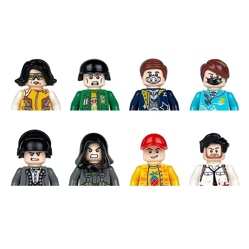 City character building block figure set, little block people, block accessories, engineer, doctor, firefighter, kids' toy