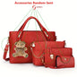 4pcs Geometric Pattern Tote Bag, Fashion Handbag Chian Crossbody Bag, Clutch Bag and Card Holder Purses and Handbags Hand Bag