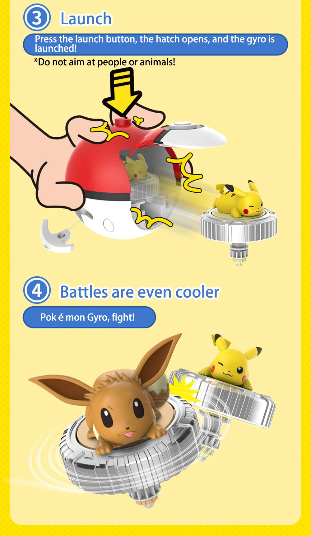 Pokemon Figure Battle Spinning Top Pikachu Pokeball Charmander Squirtle 5 Styles Pvp Interactive Game Children's Birthday Gifts