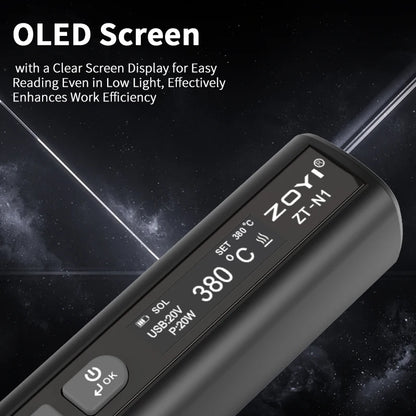 ZOYI ZT-N1 Smart Soldering iron 96W Electrician portable constant temperature welding pen for home maintenance welding