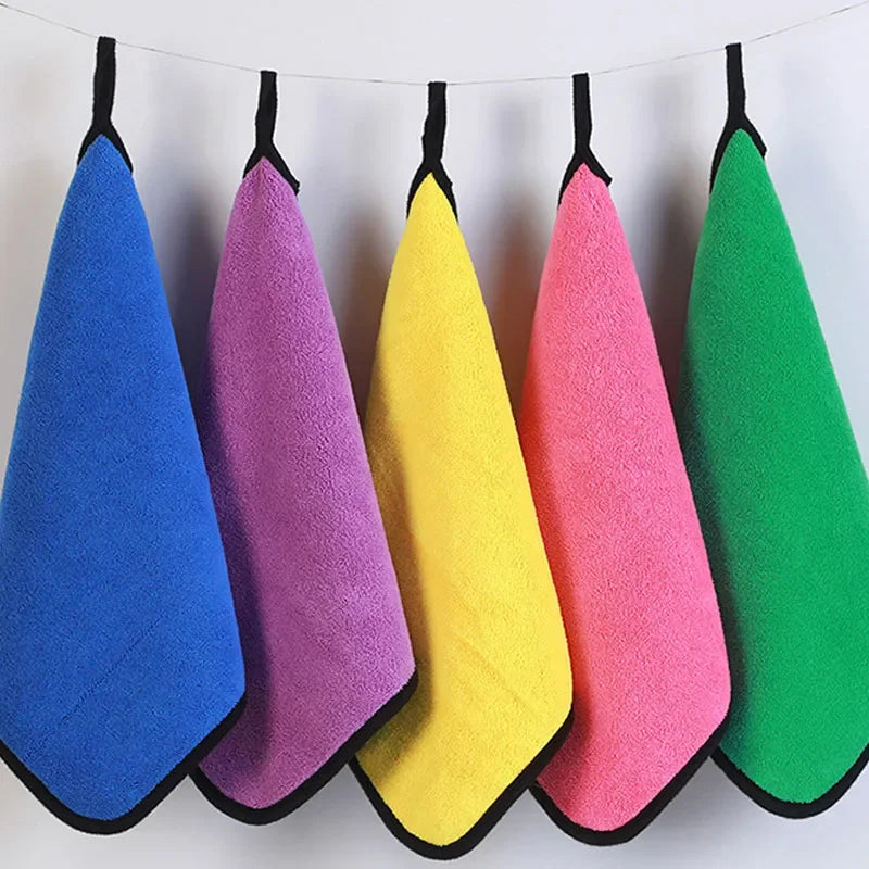 1/5pcs Thicken Car Microfiber Cleaning Towels Thicken Double Layer Soft Drying Cloth Towel Car Care Detailing Towel Wash Rags