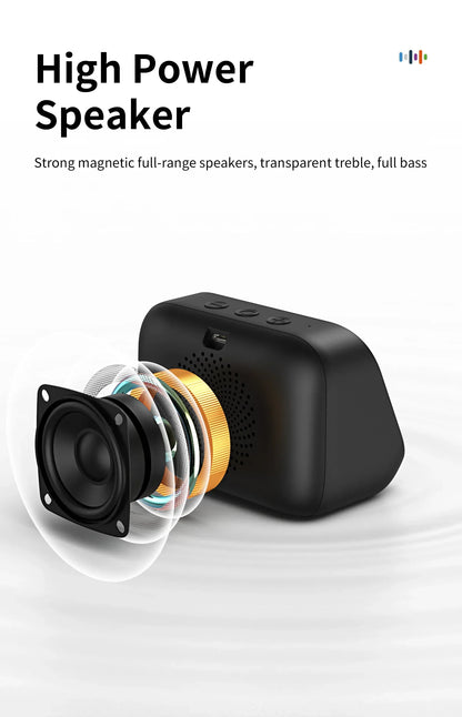 AI Smart Bluetooth 5.4 Speaker HD Touch Screen Display Electronic Album Alarm Clock Hi-fi Stereo Sound Voice Speaking Assistant