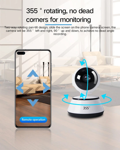 3MP WiFi Camera Home PTZ IP Camera Color Night Audio Wireless Surveillance Camera Auto Home Tracking Security CCTV Camera