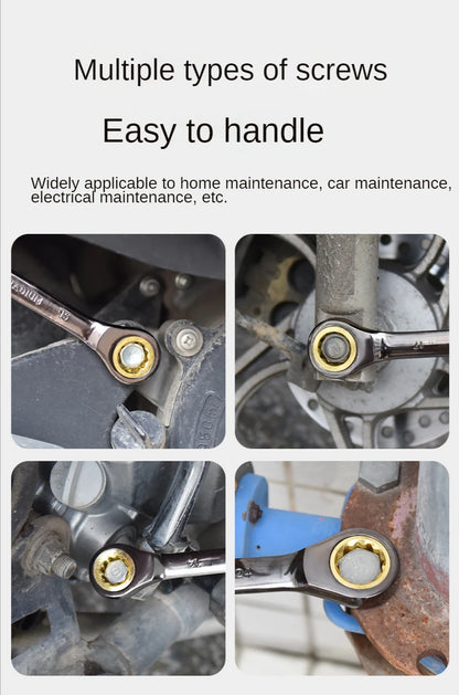 Universal Adjustable Torx Wrench 8-22mm Ratchet Spanner for Bicycle Motorcycle Car Repair Mechanical Tool