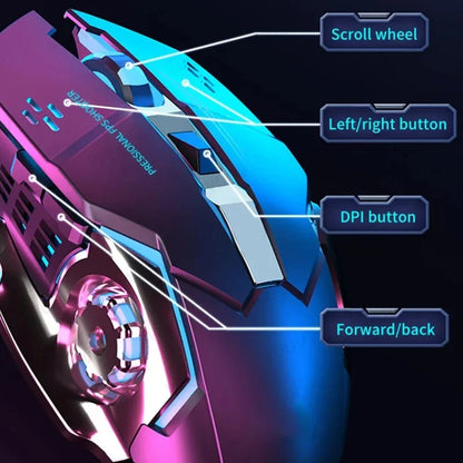 Rechargeable Wireless Bluetooth and 2.4G USB Gaming Mouse Silent Backlight E-Sports Mouse for Laptop Macbook PC Game Office