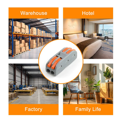 DIY GO 25PCS Universal Compact Fast BUTT Wire Connector Push-in Lever Splice Terminal Block 2/3/4/5 Pin Home LED Lighting Wiring