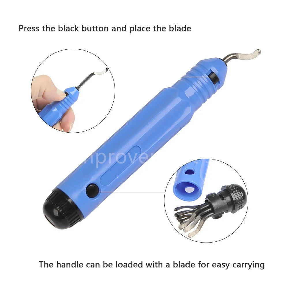 Metal Deburring Tool Kit Burr Cutter 10pcs Sharp Deburring Blades Burr Remover Hand Tool for Wood Plastic Aluminum Copper Steel