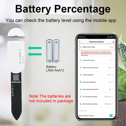 Zigbee Temperature Humidity Moisture Detector Smart Soil Tester Moisture Sensor Phone App RealTime Monitor for Home Garden